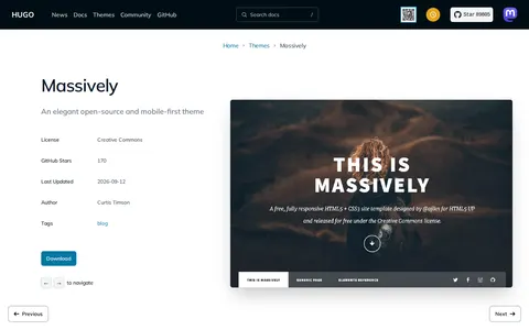 Massively template preview