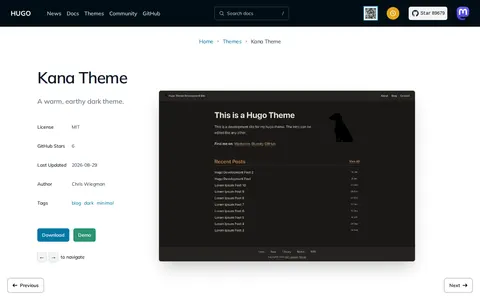 Kana Theme template preview