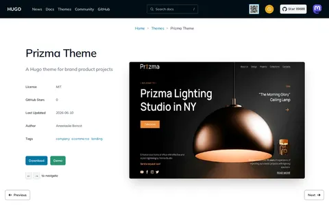 Prizma Theme template preview