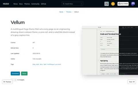 Vellum template preview