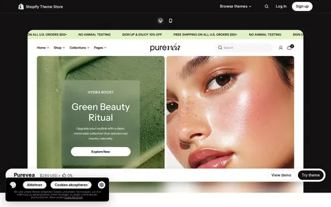 Purevea template preview
