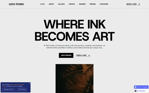 1833 Studio - Hair & Beauty Website Template template preview