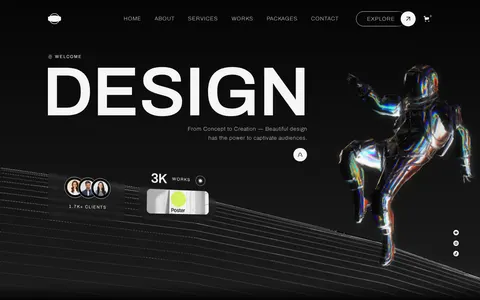 3D BENTO - Portfolio & Agency Website Template template preview