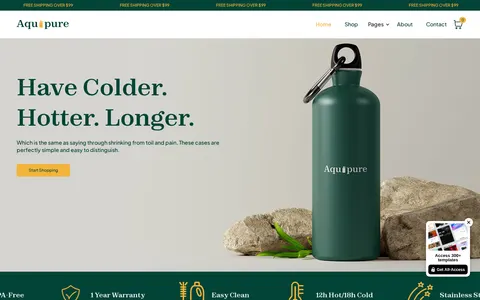 Aquapure - Retail & E-Commerce Website Template template preview
