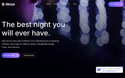 99Club - Food & Drink Website Template template preview