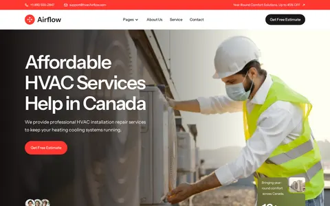 Airfloow - Construction & Home Services Website Template template preview