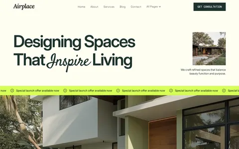 AirPlace - Architecture & Design Website Template template preview