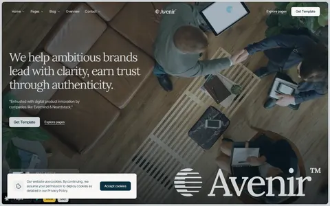 Avenir - Technology Website Template template preview