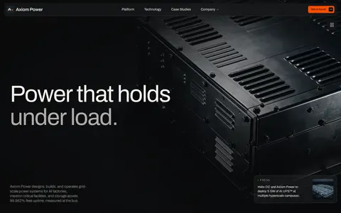 Axiom Power - Website Template template preview