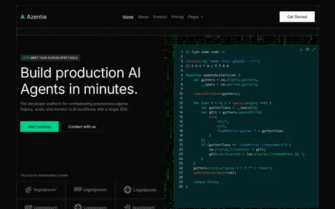 Azentie - Technology Website Template template preview