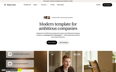 Bailey Hart - Professional Services Website Template template preview
