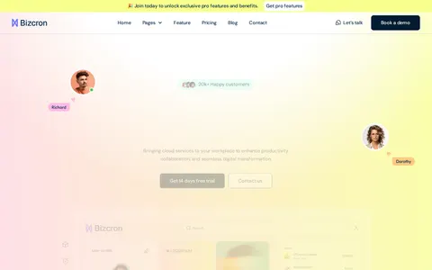 Bizcron - Technology Website Template template preview