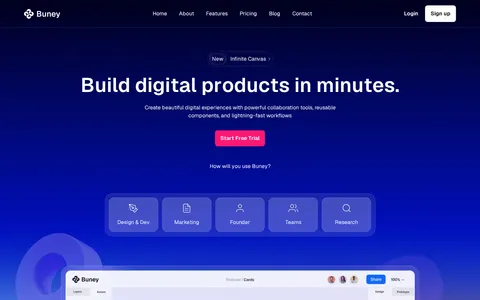 Buney - Blog & Editorial Website Template template preview
