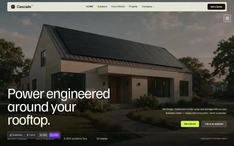 Cascade - Environment Website Template template preview