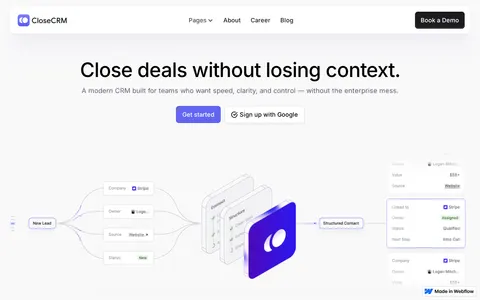 CloseCRM - Technology Website Template template preview