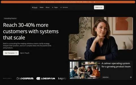 Distil - Technology Website Template template preview