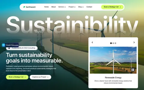 Earthward - Website Template template preview