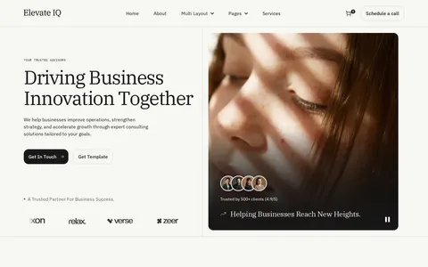 Elevate IQ - Technology Website Template template preview