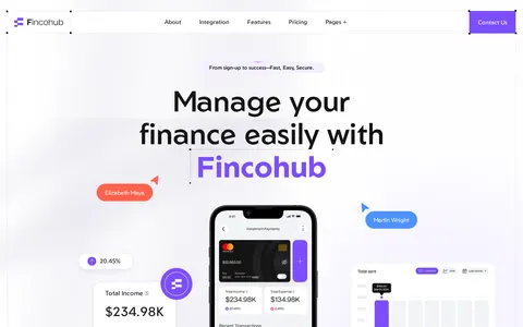 Fincohub - Technology Website Template template preview