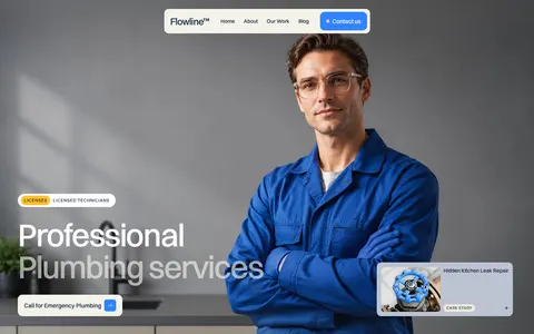 Flowline - Home Services Website Template template preview