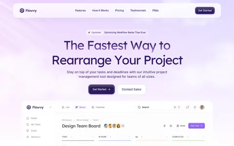 Flowvy - Technology Website Template template preview
