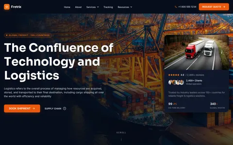 Fretrix - Transportation Website Template template preview