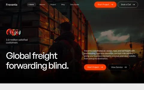 Frevanta - Transportation Website Template template preview