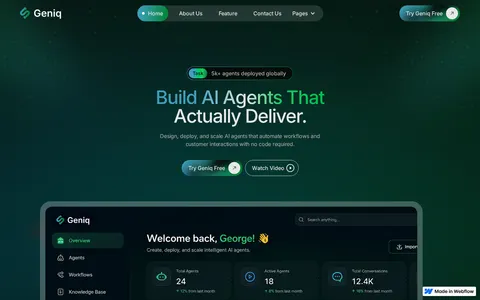 Geniq - Technology Website Template template preview
