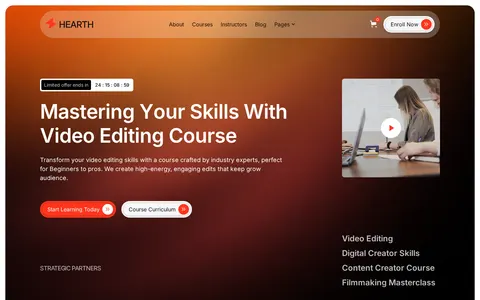 Hearth - Website Template template preview