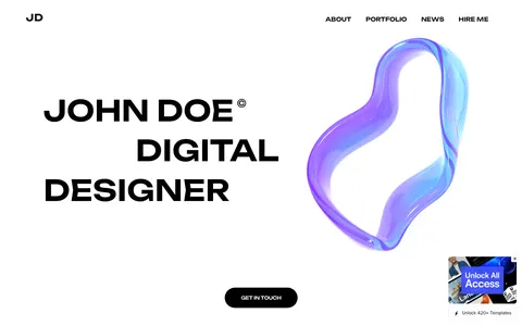 John X - Portfolio & Agency Website Template template preview