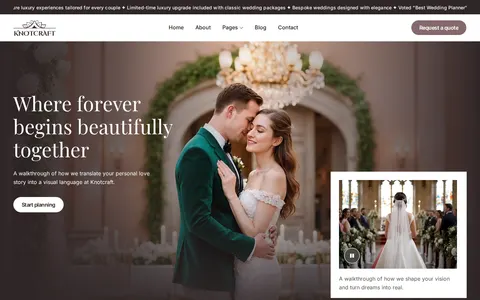 Knotcraft - Weddings & Events Website Template template preview