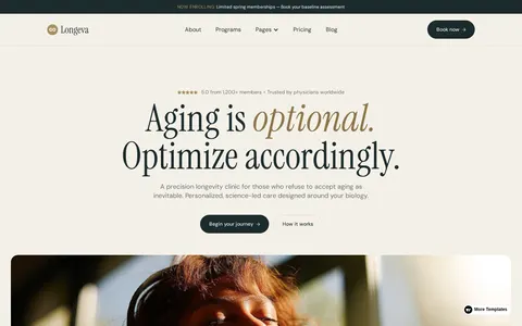Longeva - Website Template template preview
