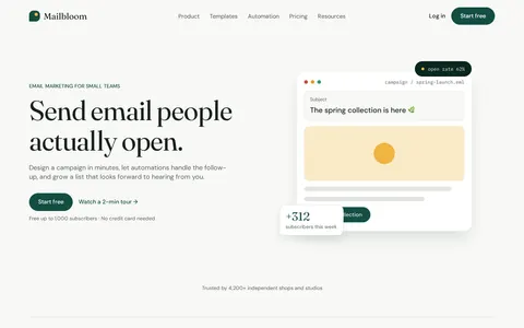 Mailbloom - Website Template template preview