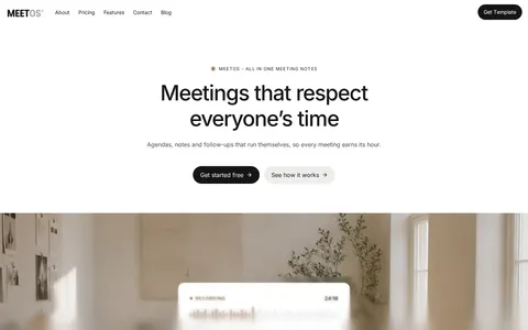 MeetOS - Technology Website Template template preview
