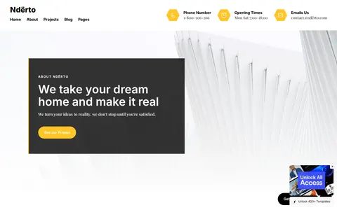 Ndërto - Construction & Home Services Website Template template preview