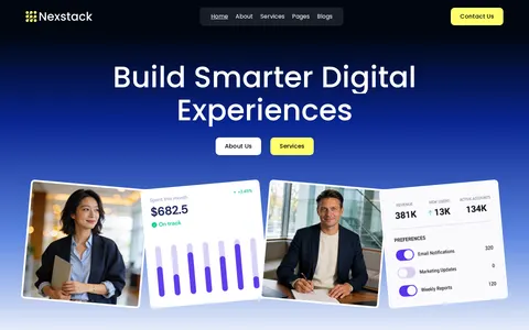 Nexstack - Blog & Editorial Website Template template preview