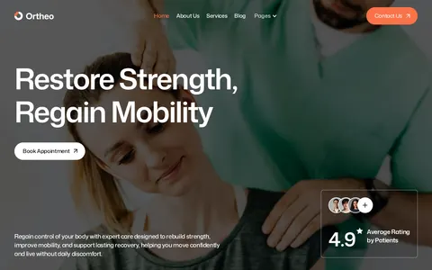 Ortheo - Health & Wellness Website Template template preview