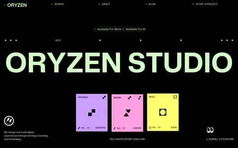 Oryzen Studio - Portfolio & Agency Website Template template preview