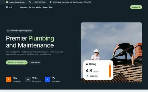 Plumio - Website Template template preview