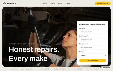 MotoCare - Transportation & Automotive Website Template template preview
