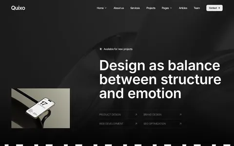 Quixoz - Portfolio & Agency Website Template template preview