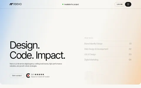 Reevo - Portfolio & Agency Website Template template preview