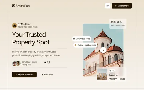 ShelterFlow - Real Estate Website Template template preview