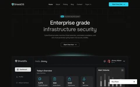 ShieldOS - Technology Website Template template preview