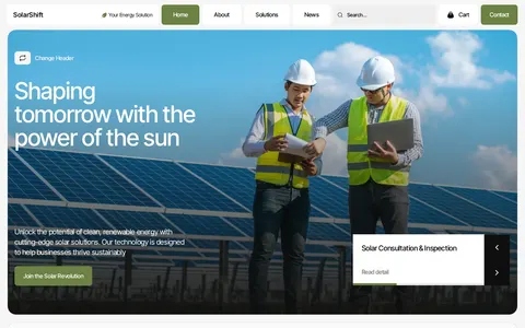 Solarshift - Website Template template preview
