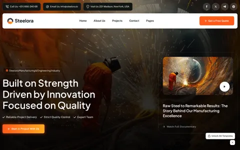 Steelora - Construction & Home Services Website Template template preview