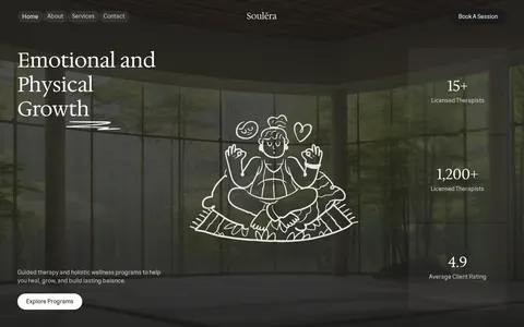 Soulera - Health & Wellness Website Template template preview