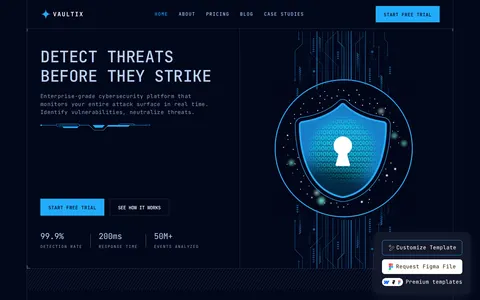 Vaultix - Website Template template preview