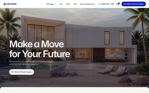 Veloras - Real Estate & Property Management Website Template template preview
