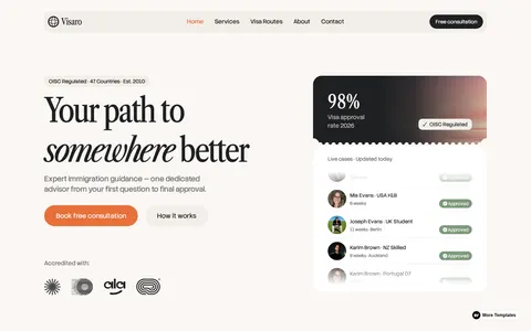 Visaro - Website Template template preview